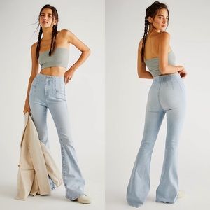 Free People Light Blue Flare Jeans